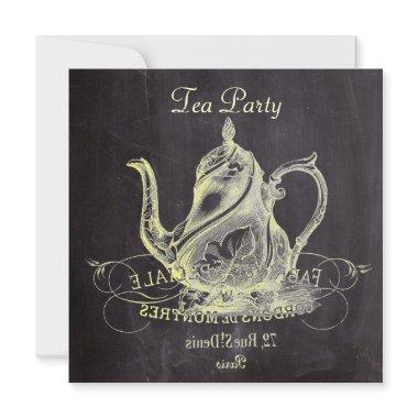 french country teapot chalkboard tea party