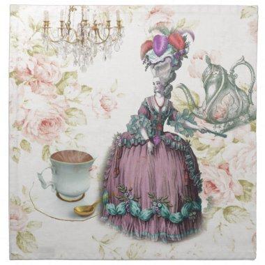 French floral Paris Tea Party Marie Antoinette Cloth Napkin