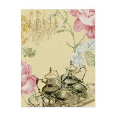 French floral Teacup Teapot Paris Tea Party PostInvitations