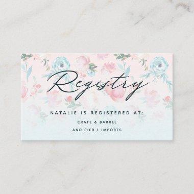 French Garden Floral Bridal Shower Gift Registry Enclosure Invitations