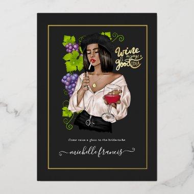 French Girl Wine Tasting  Foil