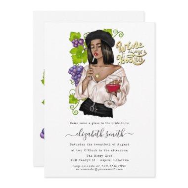 French Girl Wine Tasting Bridal Shower Invitations