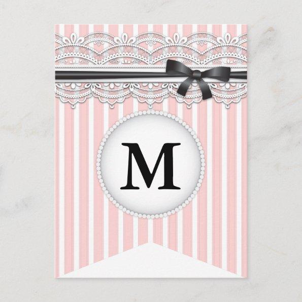 French Inspired Chic Lace Bunting Banner Post Invitations