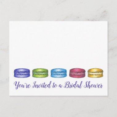 French Macaron Cookies Bridal Shower Invitations