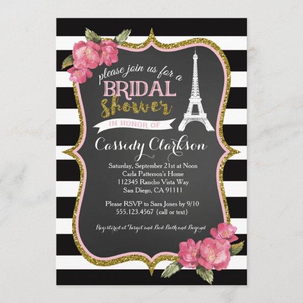 French Paris Bridal Shower Invitations