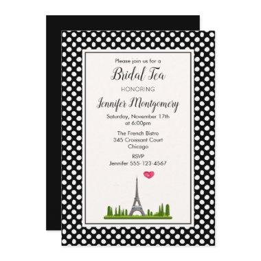 French Paris Eiffel Tower Bridal Tea Invitations