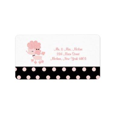 French Paris Poodle Return Label - Black/Pink