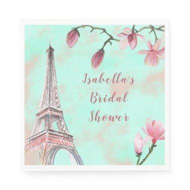 French Romance Paris Magnolia Bridal Shower Napkins