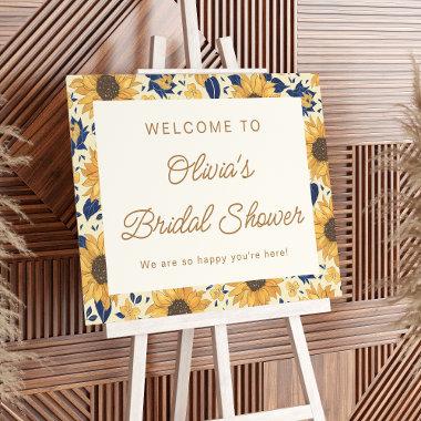 French Sunflower Yellow Bridal Shower Welcome Sign