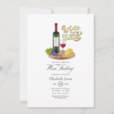 French Wine and Cheese Tasting Bridal Shower Invitations