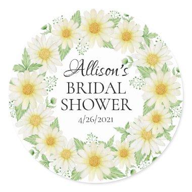Fresh Daisy Bridal Shower Favor Classic Round Sticker