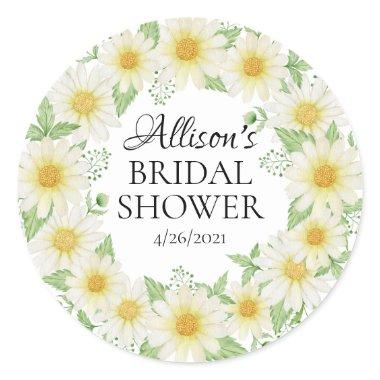 Fresh Daisy Bridal Shower Favor Classic Round Sticker