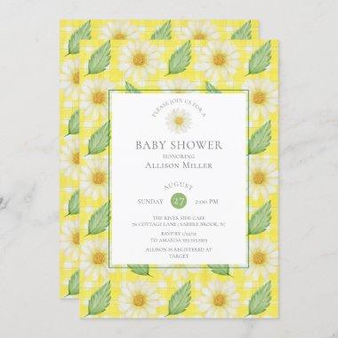 Fresh Daisy Floral Baby Shower Invitations