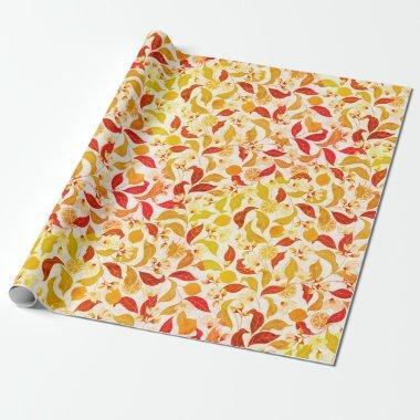 Fresh Lemony Love Citrus Foliage Wedding Wrapping Paper