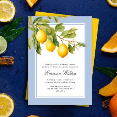 Fresh Mediterranean Lemon Bridal Shower Invitations