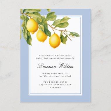 Fresh Mediterranean Lemon Bridal Shower PostInvitations