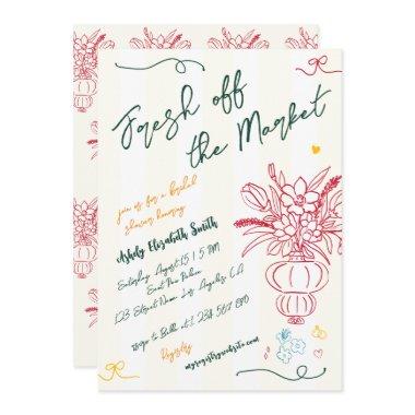 Fresh Off The Market Fun Hand Drawn