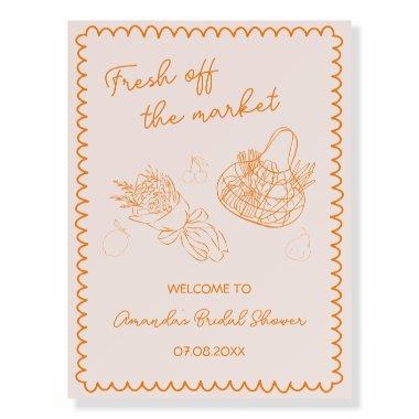 Fresh Off The Market Wavy Handwriting Welcome Foam Board