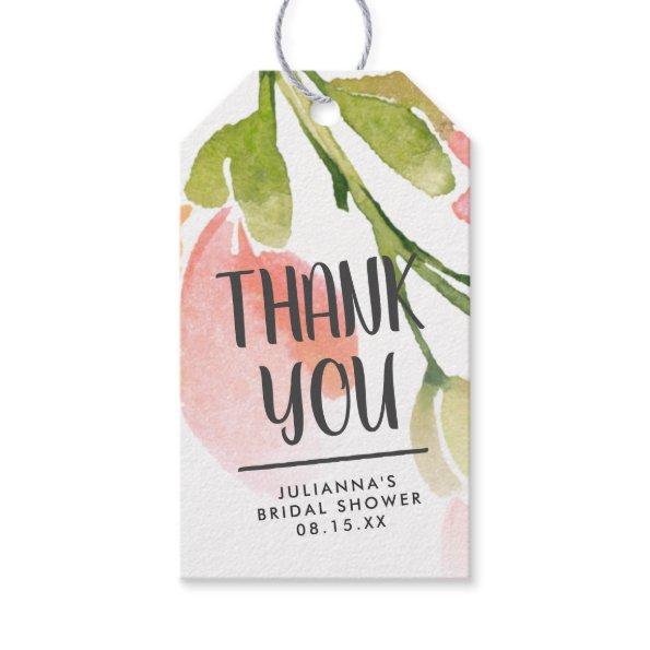 Fresh Watercolor Blooms Personalized Thank You Gift Tags