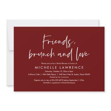 Friends, Brunch and Love, Casual Bridal Shower Invitations