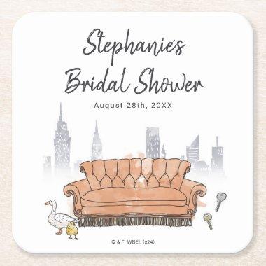 FRIENDS™ | Central Perk Watercolor Bridal Shower Square Paper Coaster