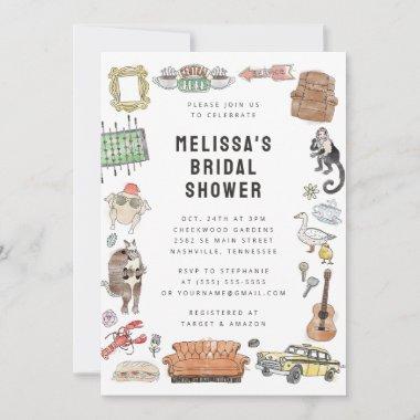 FRIENDS™ Watercolor Icons Bridal Shower Invitations