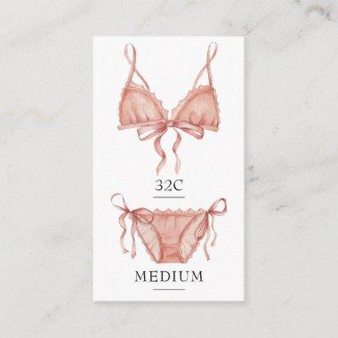 Frilly Pink Lingerie Size Insert Card