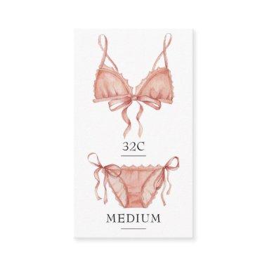 Frilly Pink Lingerie Size Insert Card