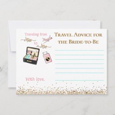 From Miss to Mrs Bridal Shower Advice Game Note Invitations