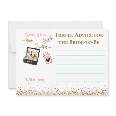 From Miss to Mrs Bridal Shower Advice Game Note Invitations