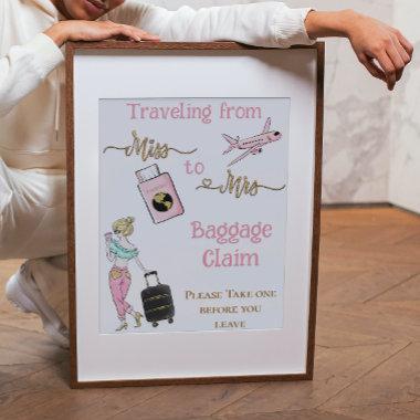 From Miss to Mrs Bridal Shower Journey Favor Sign