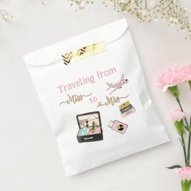 From Miss to Mrs Bridal Shower Journey Pink Favor Bag