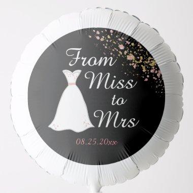 From Miss to Mrs Pink and Gold Helium Foil Balloon