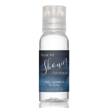 From My Shower To Yours Blue Bridal Shower Favor Hand Sanitizer