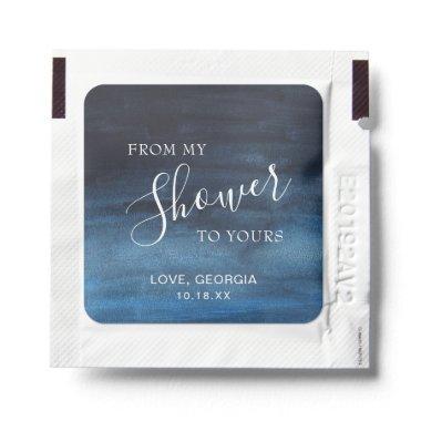 From My Shower To Yours Blue Bridal Shower Favor Hand Sanitizer Packet