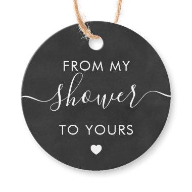 From My Shower To Yours, Bridal Shower Chalkboard Favor Tags