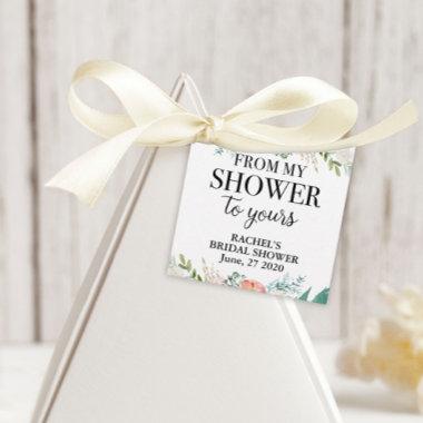 From my shower to yours bridal shower favor tags