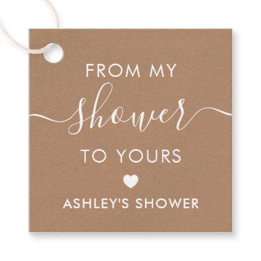 From My Shower To Yours, Bridal Shower, Kraft Favor Tags
