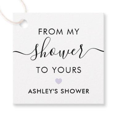 From My Shower To Yours, Bridal Shower Lavender Favor Tags
