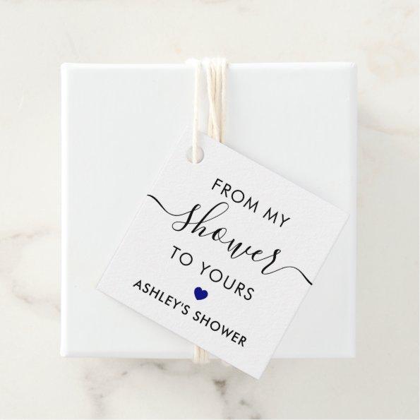 From My Shower To Yours,  Navy Blue Favor Tags
