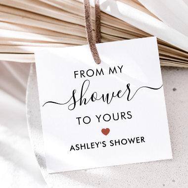 From My Shower To Yours, Bridal Shower Terracotta Favor Tags