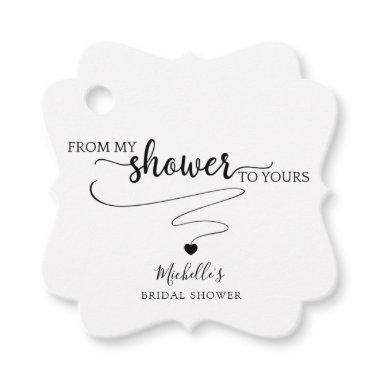 From my Shower to Yours, Modern Black and White Favor Tags