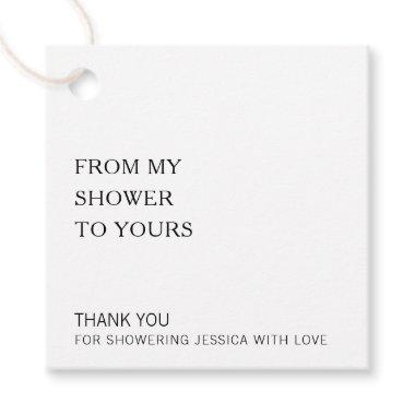 From My Shower To Yours Modern Bridal Shower Favor Tags
