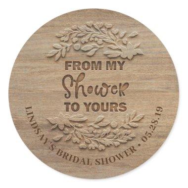 From My Shower To Yours - Rustic Thank You Classic Round Sticker