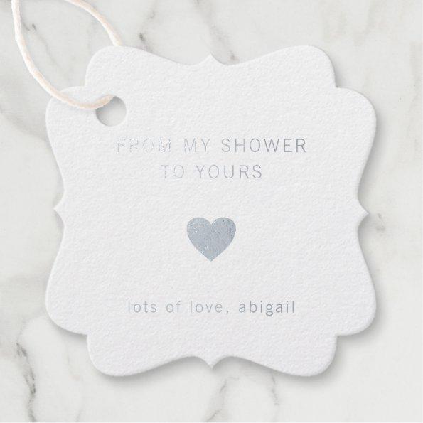 From My Shower To Yours Silver Foil  Foil Favor Tags