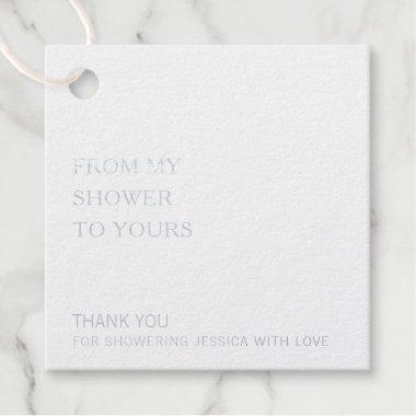 From My Shower To Yours Silver Foil Bridal Shower Foil Favor Tags