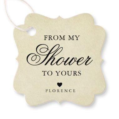 From My Shower To Yours Vintage Bridal Shower Favor Tags