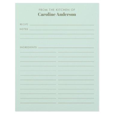 From The Kitchen Cute Mint Sage Recipe Custom Name Flyer