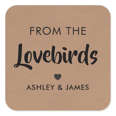 From the Lovebirds Label, Bird Seed Tag, Kraft Square Sticker