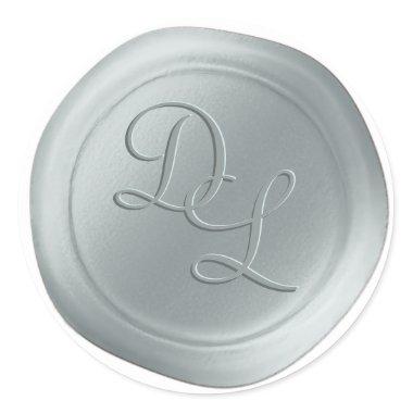 Frost Blue 2 Letter Monogram Wax Seal Stickers